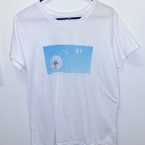 White graphic tee